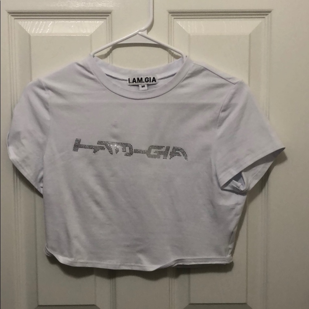 I. AM. GIA Rhinestone Crop Top